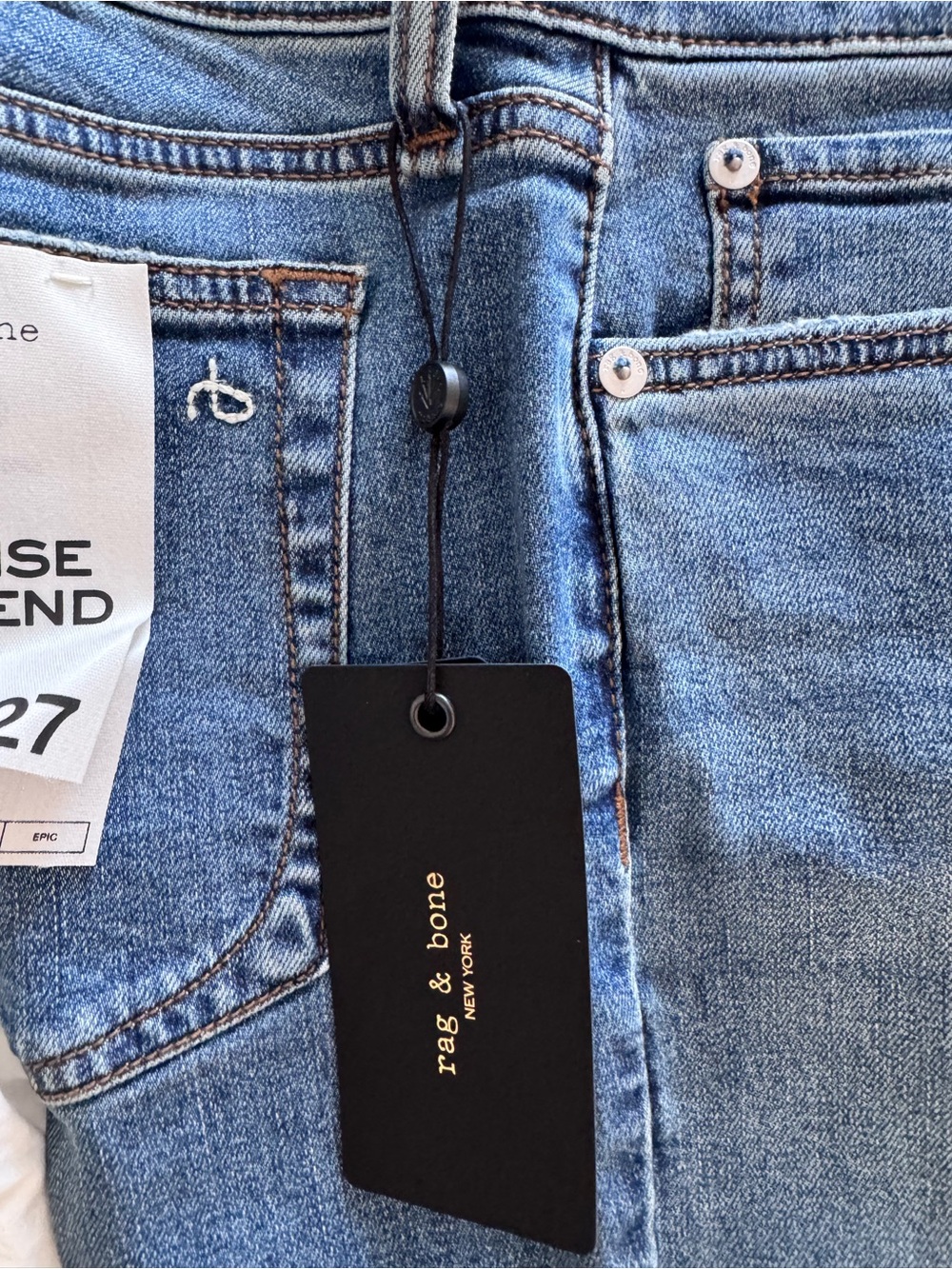 NWT Rag & Bone Dre Low-Rise Stretch Boyfriend Jeans - Julienne; Size 27 - Picture 14 of 16